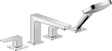 Hansgrohe Metropol 4-hole Rim-mounted Bath Mixer with Lever Handle - Chrome - 32553000