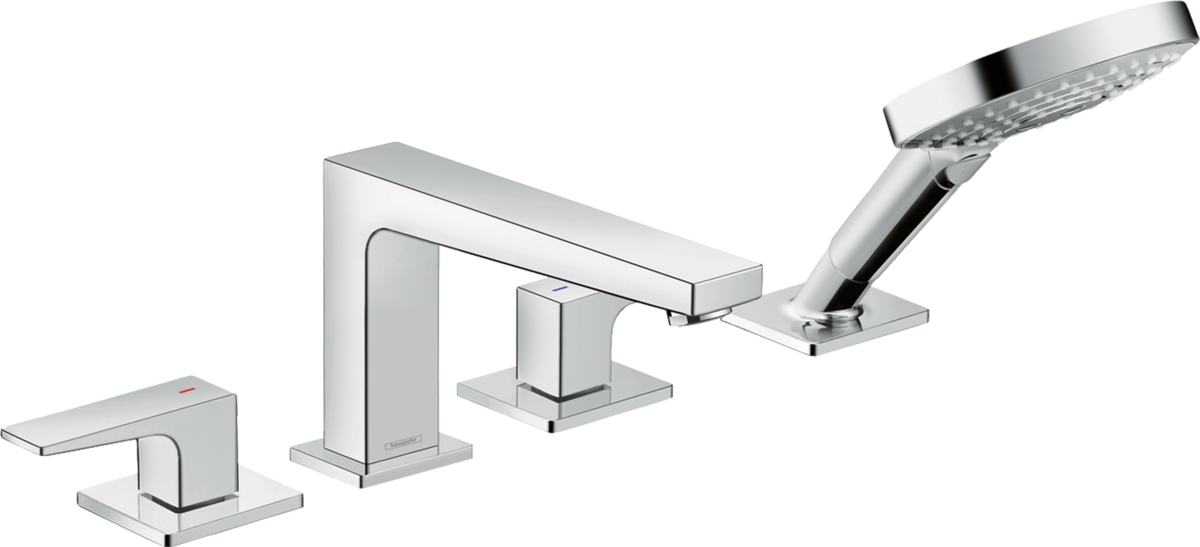 Hansgrohe Metropol 4-hole Rim-mounted Bath Mixer with Lever Handle - Chrome - 32553000