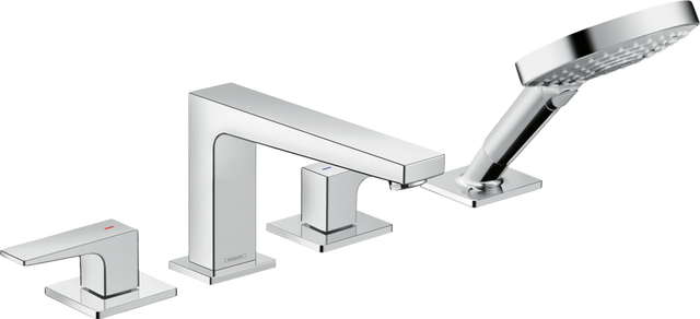 Hansgrohe Metropol 4-hole Rim-mounted Bath Mixer with Lever Handle - Chrome - 32553000