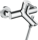 Hansgrohe Talis S single lever manual bath mixer in chrome for exposed installation with 15.3 cm center distance