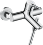 Hansgrohe Talis S single lever manual bath mixer in chrome for exposed installation with 15.3 cm center distance