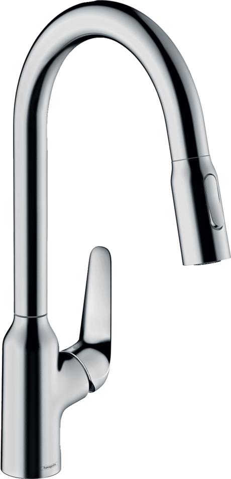 Hansgrohe Focus M42 Single Lever Kitchen Mixer 220 With Pull-out Spray 2 Spray Modes - Chrome - 71800000
