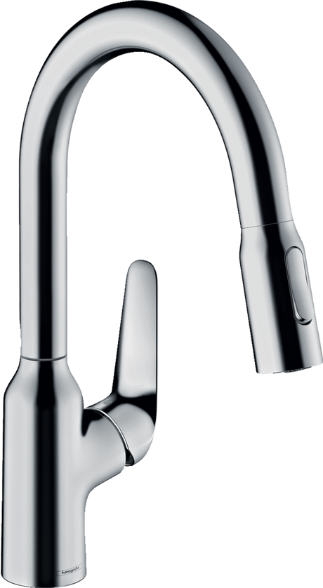 Hansgrohe Focus M42 Single Lever Kitchen Mixer 180 With Pull-out Spray 2 Spray Modes - Chrome - 71801000
