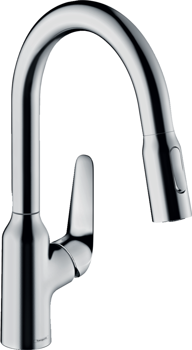 Hansgrohe Focus M42 Single Lever Kitchen Mixer 180 With Pull-out Spray 2 Spray Modes - Stainless Steel - 71801800
