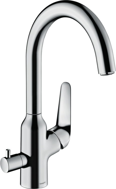 Hansgrohe Focus M42 Single Lever Kitchen Mixer 220 With Shut-off Valve For Additional Appliance, Single Spray Mode - Chrome - 71803000