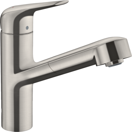 Hansgrohe Focus M42 Single Lever Kitchen Mixer 150 With Pull-out Spout Single Spray Mode - Stainless Steel - 71814800