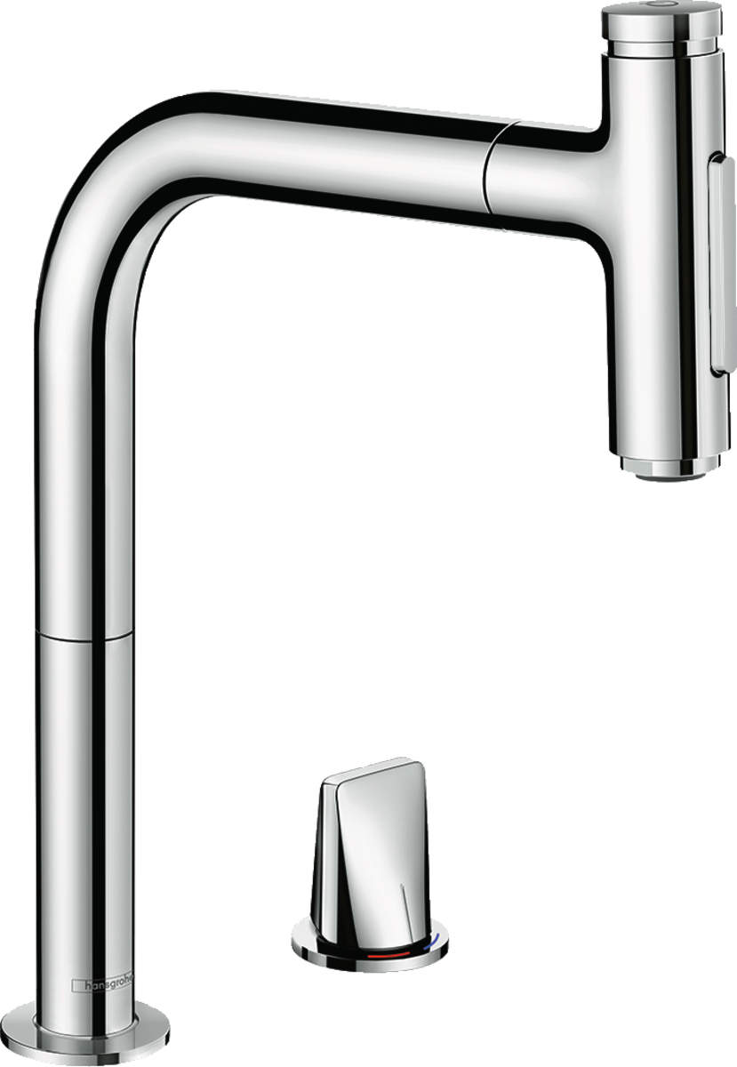 Hansgrohe Metris Select M71 2-hole Single Lever Kitchen Mixer 200 With Pull-out Spray And Sbox 2 Spray Modes - Chrome - 73818000