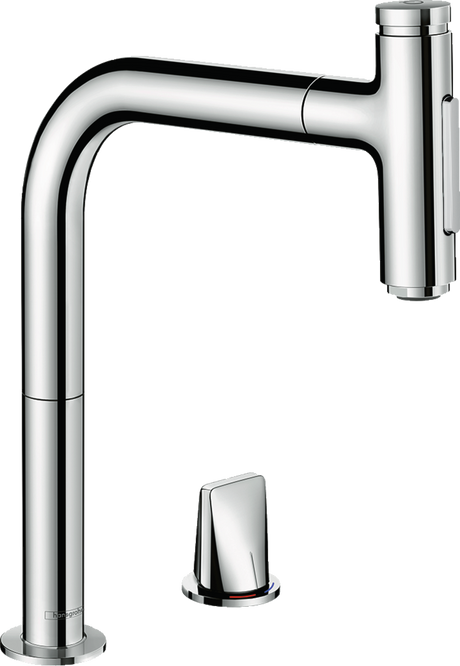 Hansgrohe Metris Select M71 2-hole Single Lever Kitchen Mixer 200 With Pull-out Spray And Sbox 2 Spray Modes - Chrome - 73818000