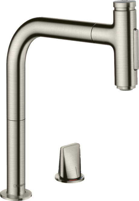 Hansgrohe Metris Select M71 2-hole Single Lever Kitchen Mixer With Pull-out Spray - Stainless Steel - 73819800