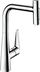 Hansgrohe Talis Select M51 Single Lever Kitchen Mixer 300 With Pull-out Spray And Sbox 2 Spray Modes - Chrome - 73867000
