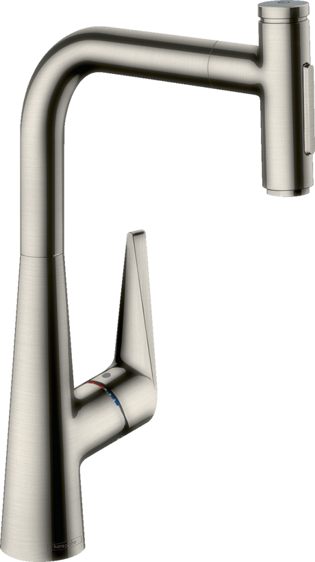 Hansgrohe Talis Select M51 Single Lever Kitchen Mixer 300 With Pull-out Spray And Sbox 2 Spray Modes - Stainless Steel - 73867800