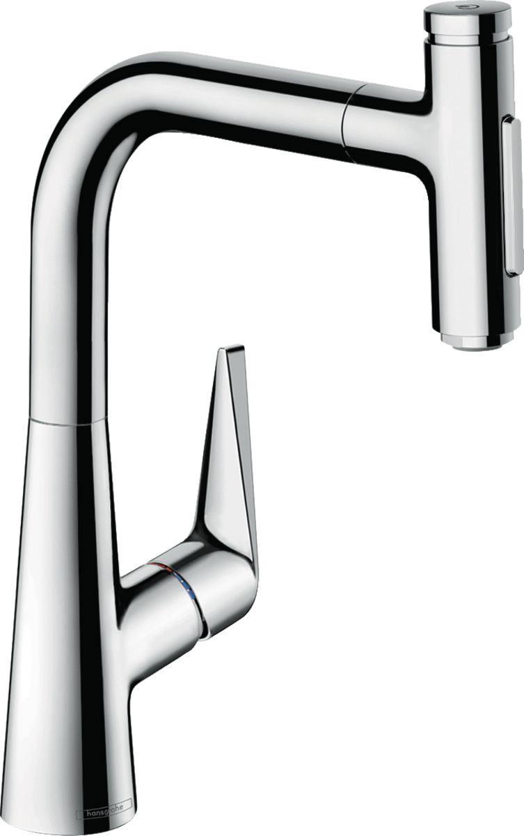 Hansgrohe Talis Select M51 Single Lever Kitchen Mixer 220 With Pull-out Spray And Sbox 2 Spray Modes - Chrome - 73868000