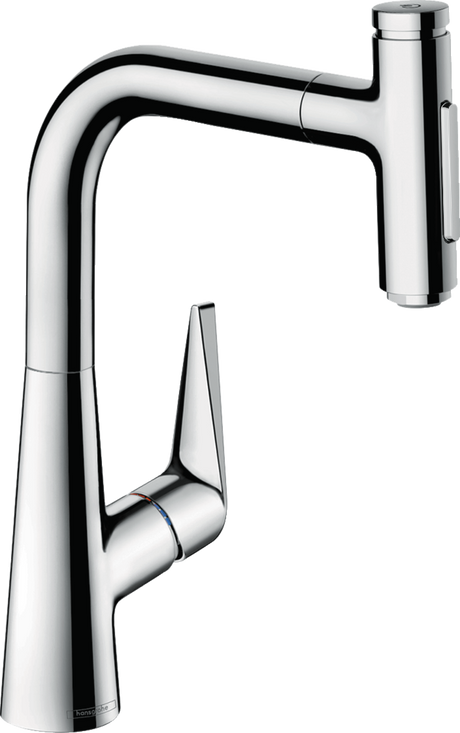 Hansgrohe Talis Select M51 Single Lever Kitchen Mixer 220 With Pull-out Spray And Sbox 2 Spray Modes - Chrome - 73868000