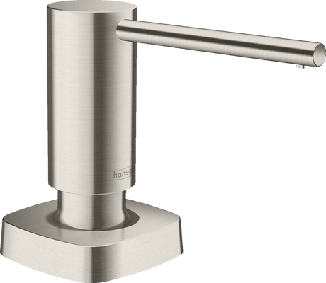 Hansgrohe A71 Soap Dispenser in stainless steel with sleek modern design and easy top refill pump