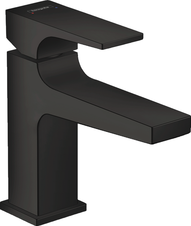 Hansgrohe Metropol Single Lever Basin Mixer 100 with Lever Handle For Cloakroom Basins with Push-open Waste - Matt Black - 32500670