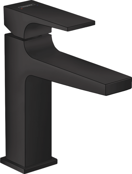 Hansgrohe Metropol Single Lever Basin Mixer 110 with Lever Handle and Push-open Waste - Matt Black - 32507670