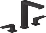 Hansgrohe Metropol 3-hole Basin Mixer 160 with Lever Handles and Push-open Waste - Matt Black - 32515670