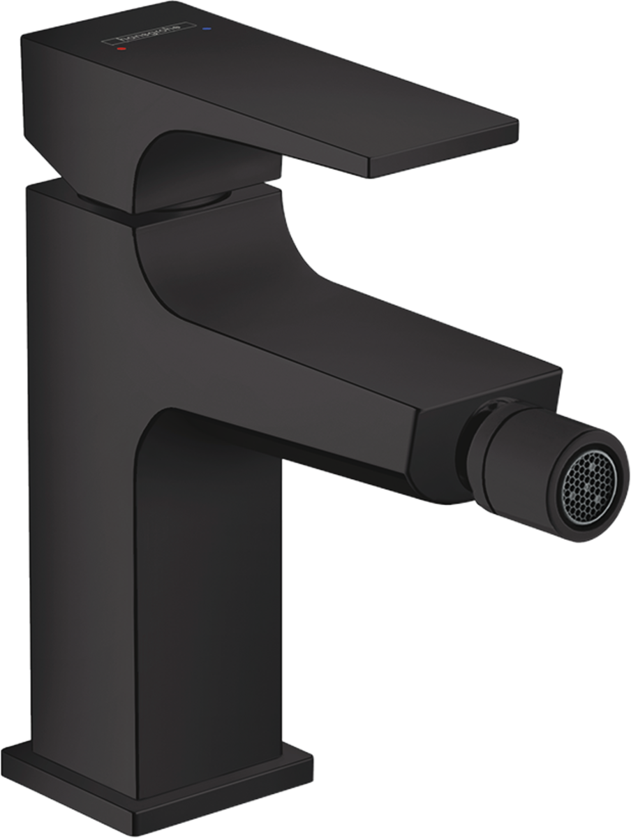 Hansgrohe Metropol Single Lever Bidet Mixer wWith Lever Handle and Push-open Waste - Matt Black - 32520670