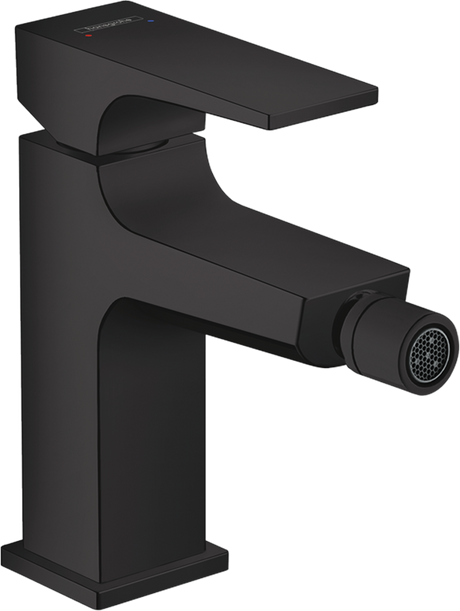 Hansgrohe Metropol Single Lever Bidet Mixer wWith Lever Handle and Push-open Waste - Matt Black - 32520670