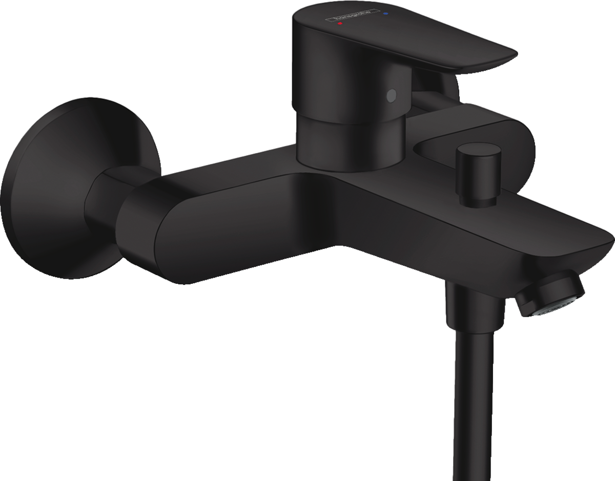 Hansgrohe Talis E Single Lever Manual Bath Mixer For Exposed Installation - Matt Black - 71740670