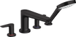 Hansgrohe Talis E 4-hole Rim-Mounted Bath Mixer - Matt Black - 71748670