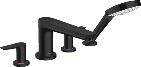 Hansgrohe Talis E 4-hole Rim-Mounted Bath Mixer - Matt Black - 71748670