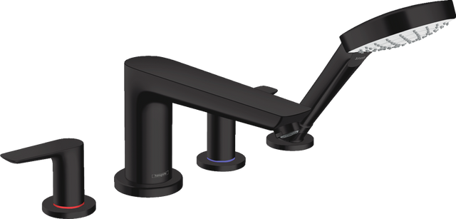 Hansgrohe Talis E 4-hole Rim-Mounted Bath Mixer - Matt Black - 71748670