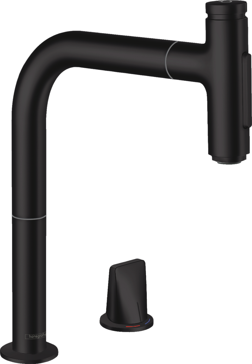 Hansgrohe Metris Select M71 2-hole Single Lever Kitchen Mixer 200 With Pull-out Spray And Sbox 2 Spray Modes - Matt Black - 73818670