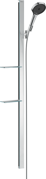 Hansgrohe Rainfinity Shower Set 130 3jet With Shower Bar 1500mm And Shelves -  Chrome - 27673000