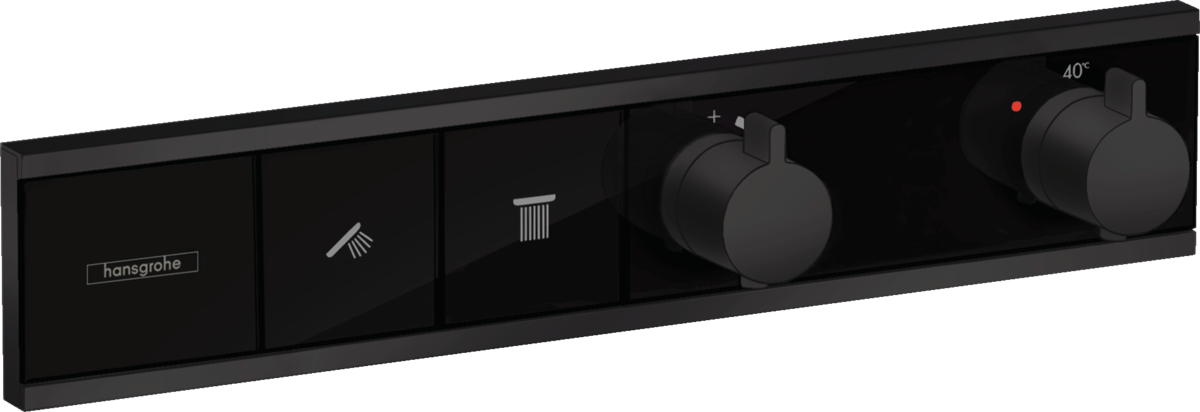 Hansgrohe RainSelect Thermostat For Concealed Installation For 2 Functions - Matt Black - 15380670