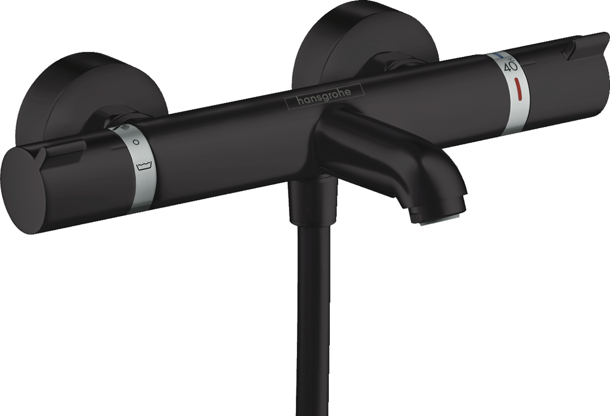 Hansgrohe Ecostat Thermostatic Bath Mixer Comfort For Exposed Installation - Matt Black - 13114670