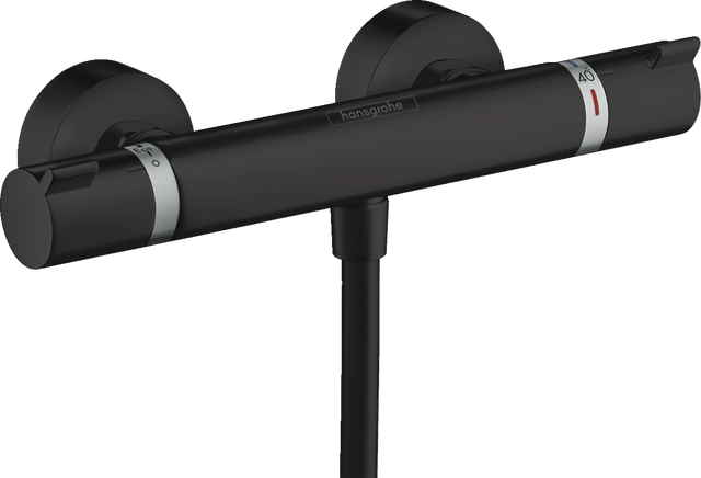 Hansgrohe Ecostat Thermostatic Shower Mixer Comfort For Exposed Installation - Matt Black - 13116670