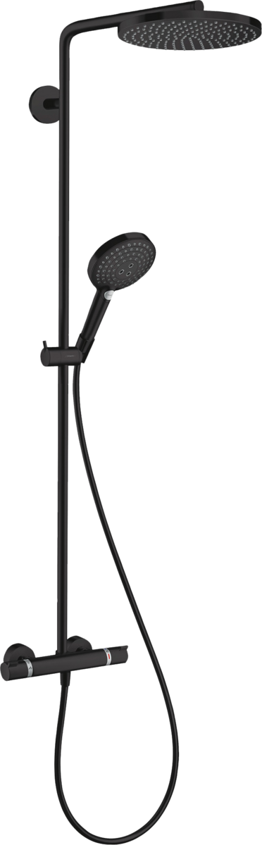 Hansgrohe Raindance Select S Showerpipe 240 1jet Powderrain With Thermostatic Shower Mixer - Matt Black - 27633670
