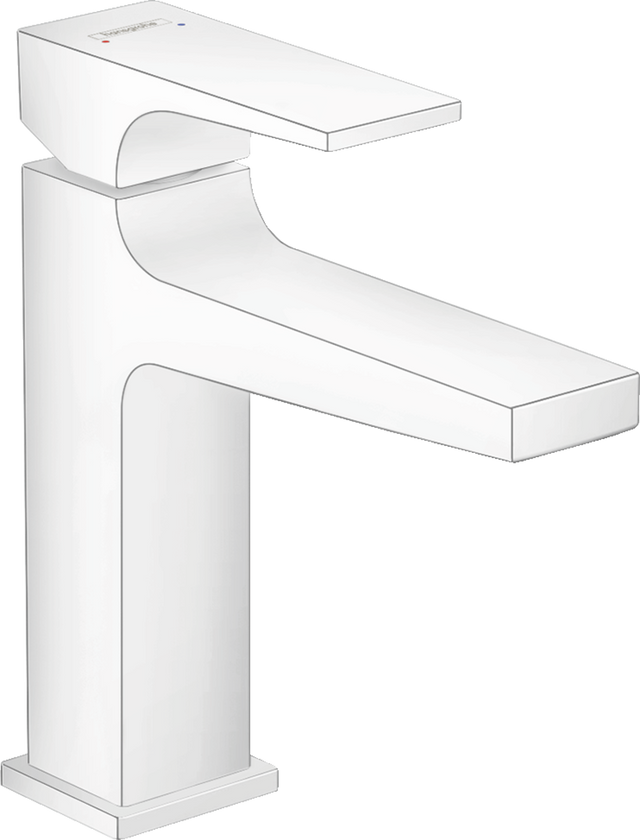 Hansgrohe Metropol Single Lever Basin Mixer 110 with Lever Handle and Push-open Waste - Matt White - 32507700