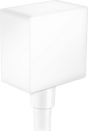 Hansgrohe FixFit Wall Outlet Square With Non-Return Valve - Matt White - 26455700