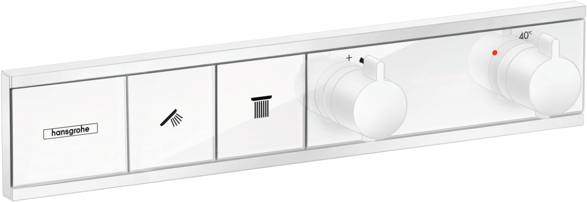 Hansgrohe RainSelect Thermostat For Concealed Installation For 2 Functions - Matt White - 15380700
