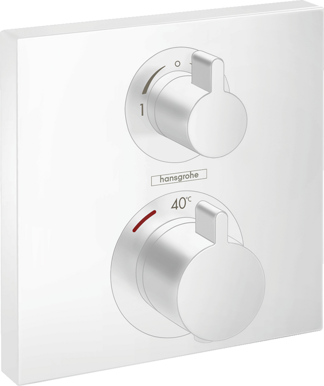 Hansgrohe Ecostat Square Thermostatic Mixer For Concealed Installation For 2 Outlets - Matt White - 15714700