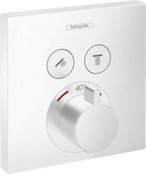 Hansgrohe ShowerSelect Thermostatic Mixer For Concealed Installation For 2 Outlets - Matt White - 15763700