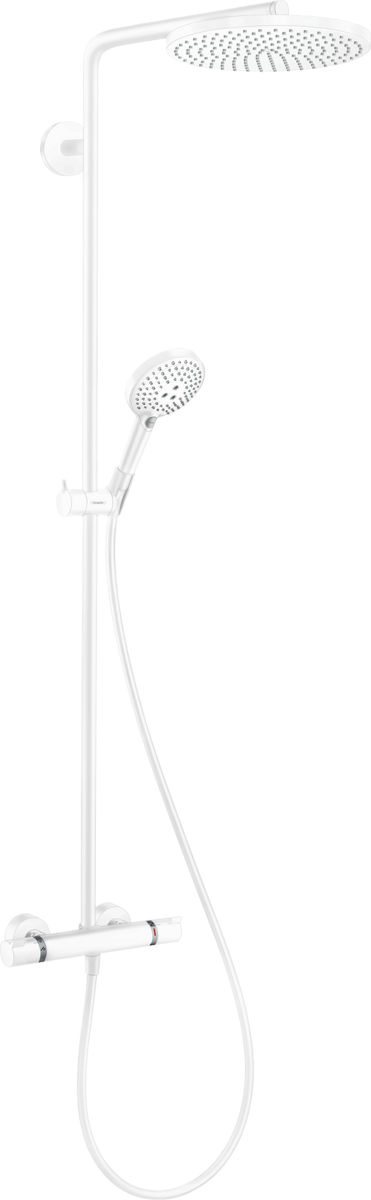Hansgrohe Raindance Select S Showerpipe 240 1jet Powderrain With Thermostatic Shower Mixer - Matt White - 27633700