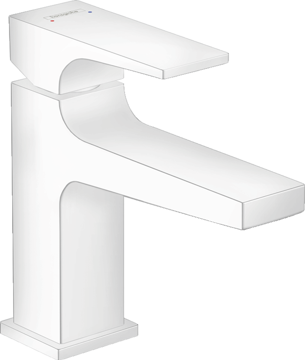 Hansgrohe Metropol Single Lever Basin Mixer 100 with Lever Handle For Cloakroom Basins with Push-open Waste - Matt White - 32500700