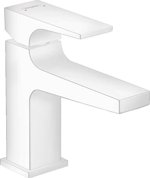 Hansgrohe Metropol Single Lever Basin Mixer 100 with Lever Handle For Cloakroom Basins with Push-open Waste - Matt White - 32500700
