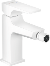 Hansgrohe Metropol Single Lever Bidet Mixer wWith Lever Handle and Push-open Waste - Matt White - 32520700