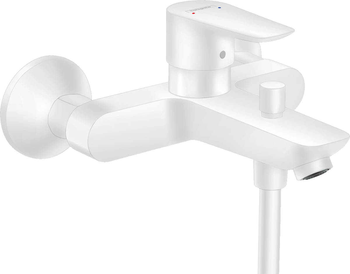 Hansgrohe Talis E Single Lever Manual Bath Mixer For Exposed Installation - Matt White - 71740700