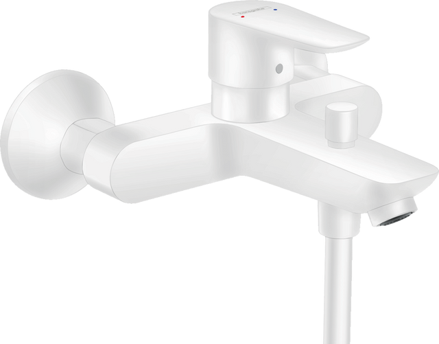 Hansgrohe Talis E Single Lever Manual Bath Mixer For Exposed Installation - Matt White - 71740700