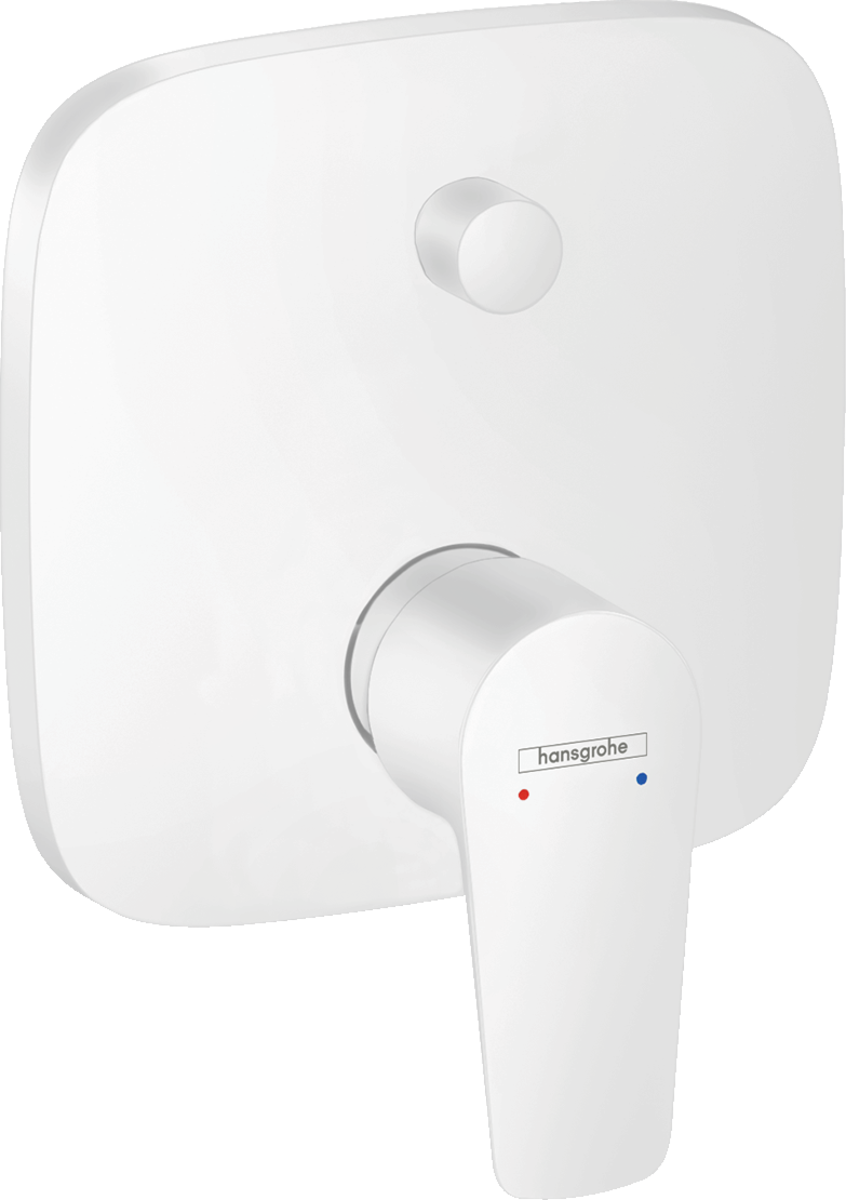 Hansgrohe Talis E Single Lever Manual Bath Mixer For Concealed Installation with Integrated Backflow Prevention - Matt White - 71474700