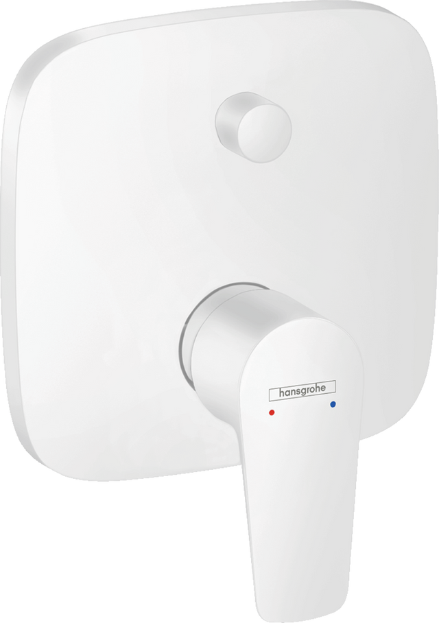 Hansgrohe Talis E Single Lever Manual Bath Mixer For Concealed Installation with Integrated Backflow Prevention - Matt White - 71474700