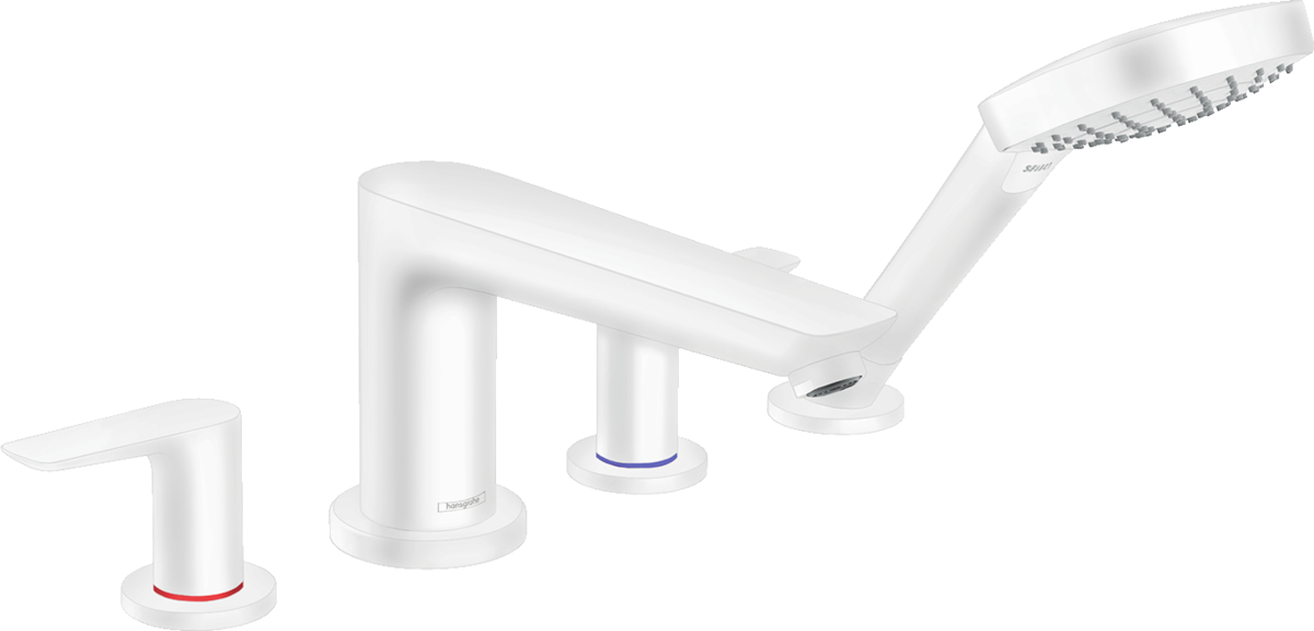 Hansgrohe Talis E 4-hole Rim-Mounted Bath Mixer - Matt White - 71748700