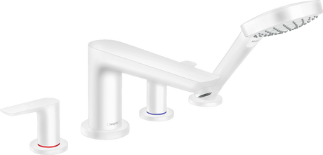 Hansgrohe Talis E 4-hole Rim-Mounted Bath Mixer - Matt White - 71748700