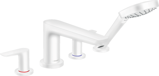 Hansgrohe Talis E 4-hole Rim-Mounted Bath Mixer - Matt White - 71748700