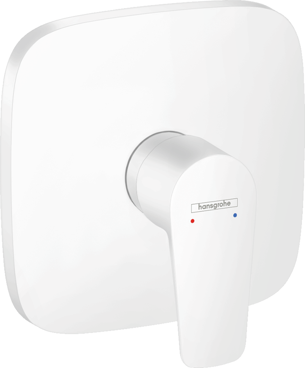 Hansgrohe Talis E Single Lever Manual Shower Mixer Soft Cube For Concealed Installation - Matt White - 71765700